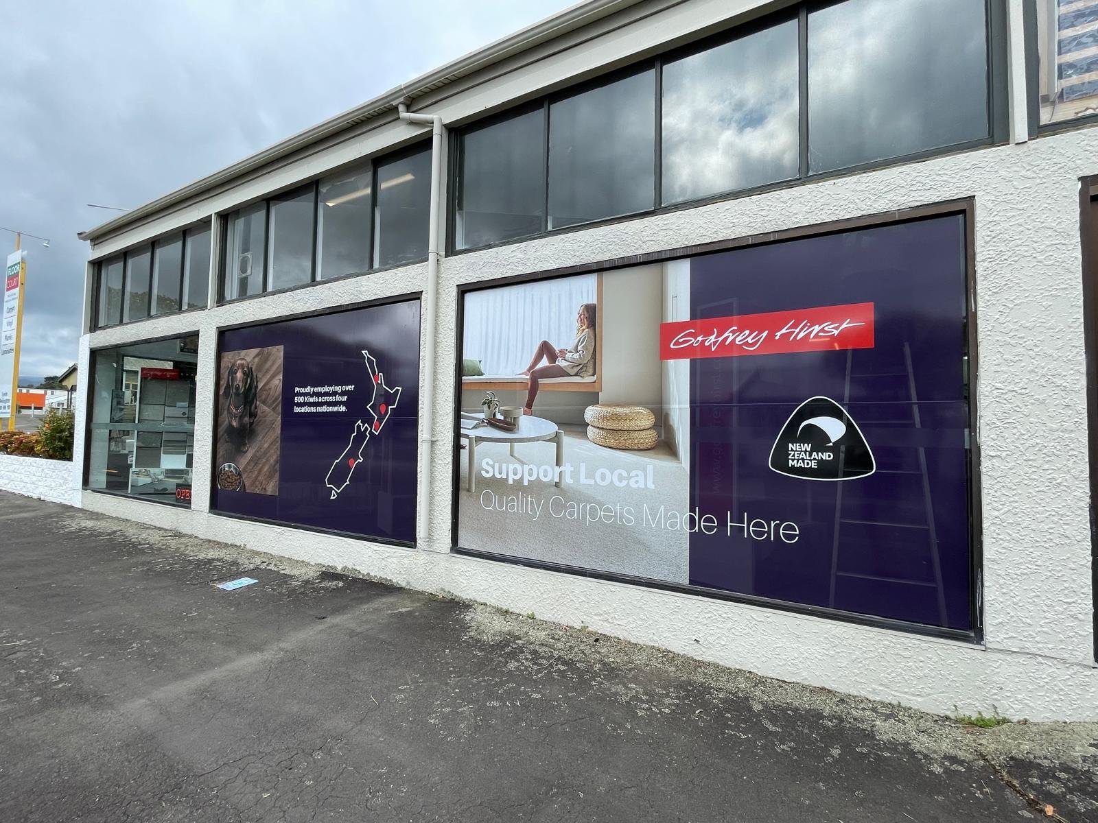 Godfrey Hirst printed showroom signage