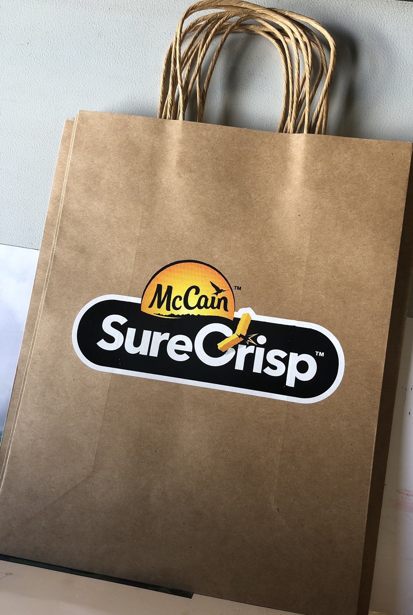 McCain SureCrisp printed kraft paper bags