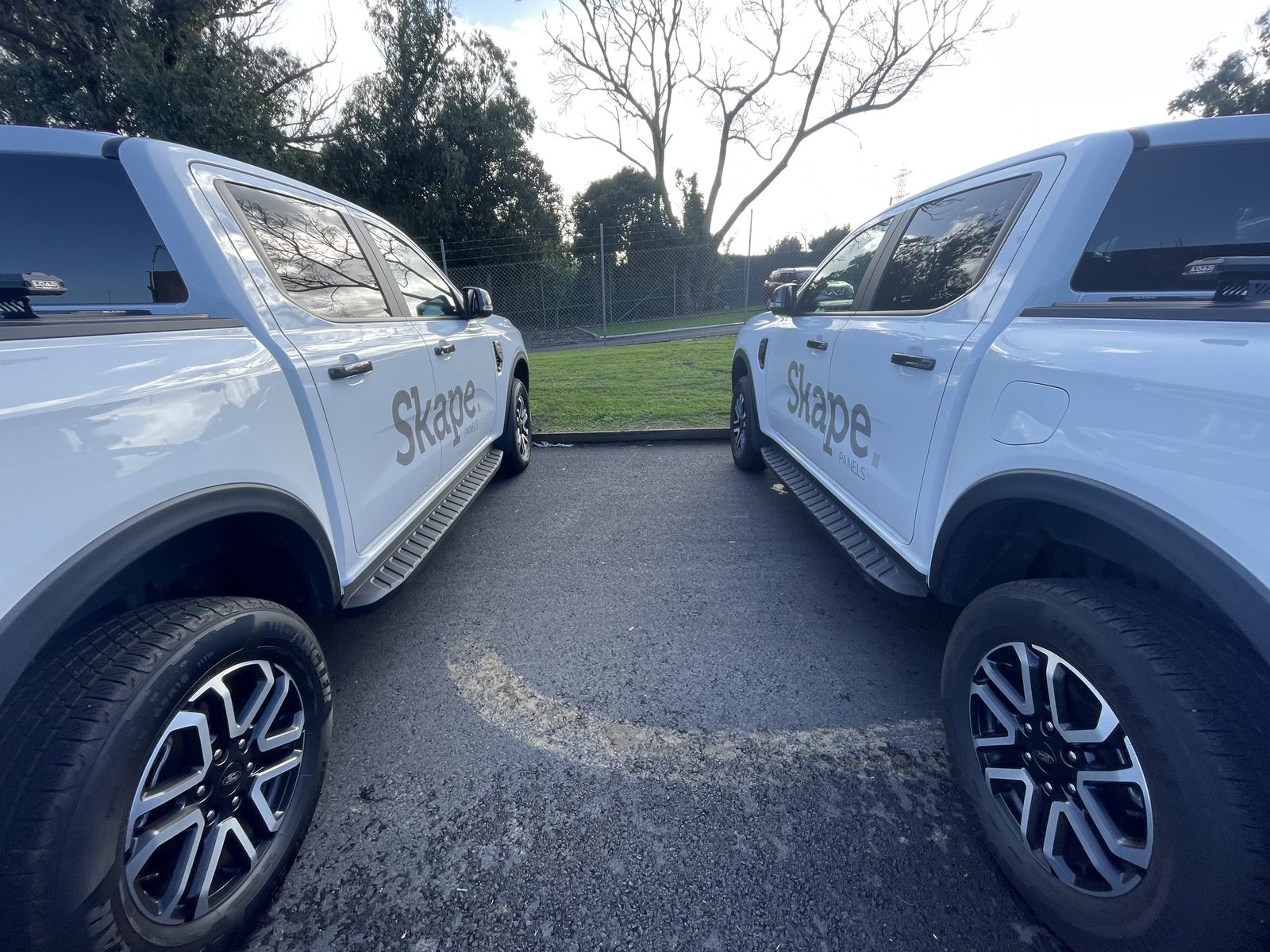 Skape Panels branding on two Ford Ranger doors